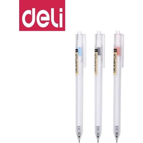 DELI Full Needle Press Gel Pen A115 Business Office Signature Pen 0.38mm Student Learning Black Water Pen Writing Painting Tools