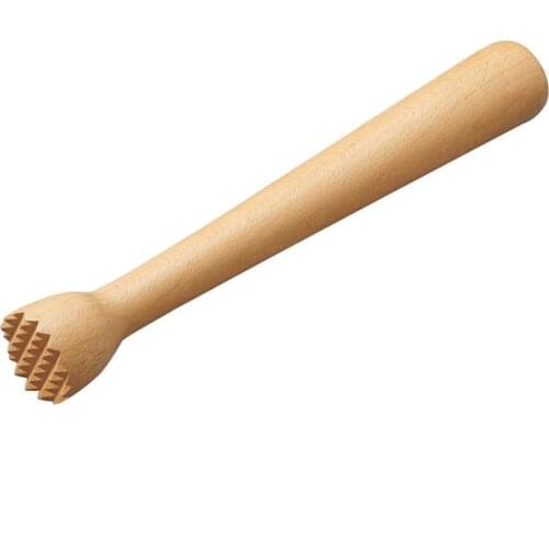 Drink Muddler Wooden Masher Beechwood Cocktail Damper Tool Hammer For Popsicle