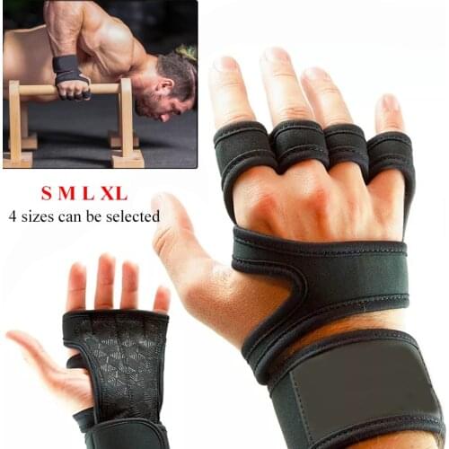 Mens Fitness Weightlifting Gel Full Palm Non-Slip Silicone Hand Protection Sports Compression Wrist Glove Training Equipment
