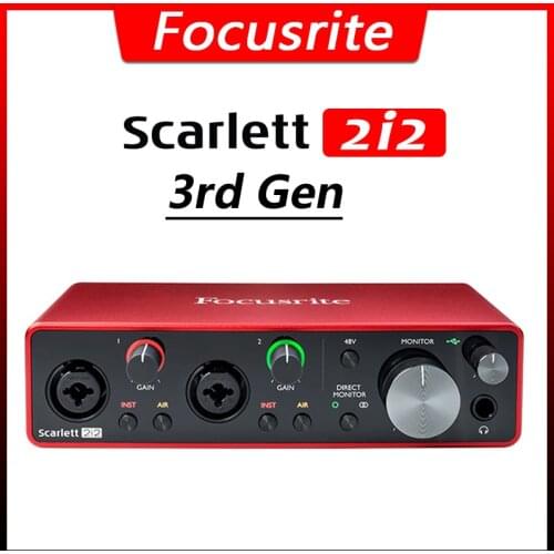 Focusrite Scarlett 2i2 (3rd Gen) Professional Audio Interface USB Sound Card with Mic Preamp