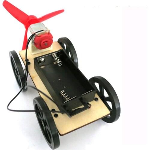 New DIY Car Toy By Fan Driven Generator Model Building Assemble For Children Kids Education And Play Free Shipping