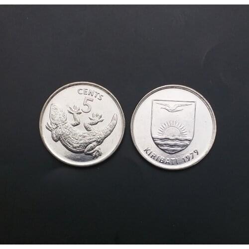 Kiribati 5 Cents 1979 Genuine Original Coins 100% Real Issuing Collection Coins Unc