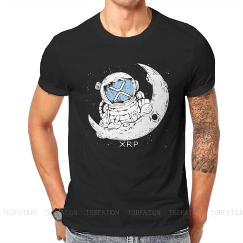 Cryptocurrency Crypto Miner XRP Astronaut Tshirt Classic Punk Mens Tshirts Tops Big Size Cotton O-Neck T Shirt