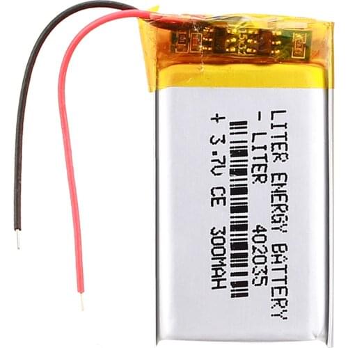 3.7 V lithium polymer batteries, 402035, 300 mah MP3 MP4 MP5 Bluetooth speaker small toys batteries