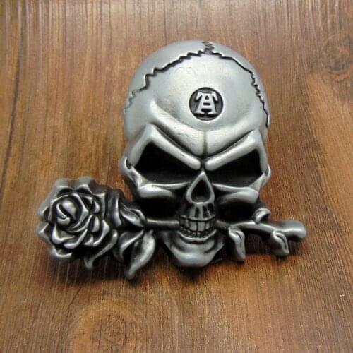 Fashion Western Skull Belt Buckle Cowboy Metal Buckle for Men fit Mens Wide Belt Apprael Accessories Free Shipping