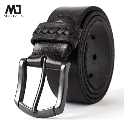 Genuine Leather Men Belt Alloy Pin Buckle Classic Luxury High Quality Real Leather Strap Men Belt SM06