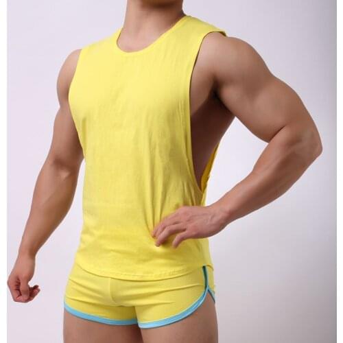 2 Pieces Men Sports Suit Set Men s Solid Color Round Collar Sleeveless Pullover+ Short Pants for Summer Basketball