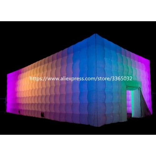 Outdoor white large inflatable wedding party tent with LED lights