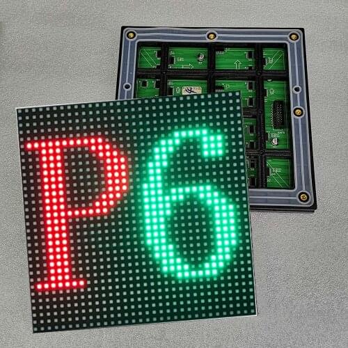 Outdoor High Brightness P6LED Module RGB Full Color Waterproof SMD3535 Advertising Screen Unit Board 192mmx192mm