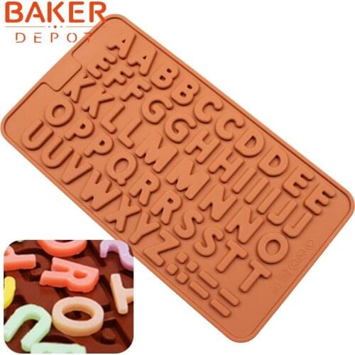 Novelty silicone cake mould letters chocolate fondant molds cookies biscuit bakeware tools candy ice mould diy cake decoration