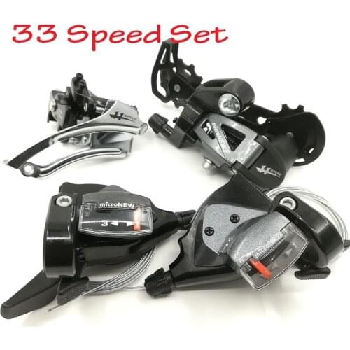 33 Speed Bicycle Derailleurs Set 3*11 Speed Shift Lever & 3 Speed Front & 11 Rear Derailleur Shifter Mountain Bike Microshift