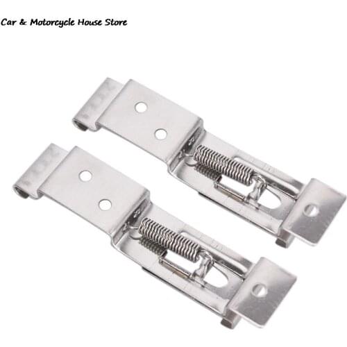 2pcs Car License Plate Spring Loaded Stainless Steel Bracket Cars Frame Holder Trailer Number Plate Clips