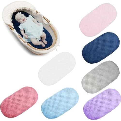 Bassinet Sheets Minky Dot Fitted Sheet Super Soft Breathable Flexible for Cradle Moses Basket and Bassinet Mattress