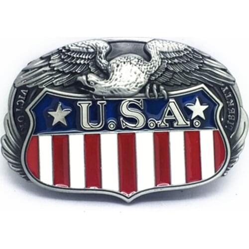 Western cowboy belt buckle Eagle American flag zinc alloy classic mens belt accessories USA