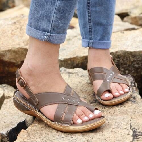 Women Sandals Cross Strap Platform Roman Solid Color Wedge Ladies Shoes New Summer Fashion Casual Soft Comfy Female Footwear