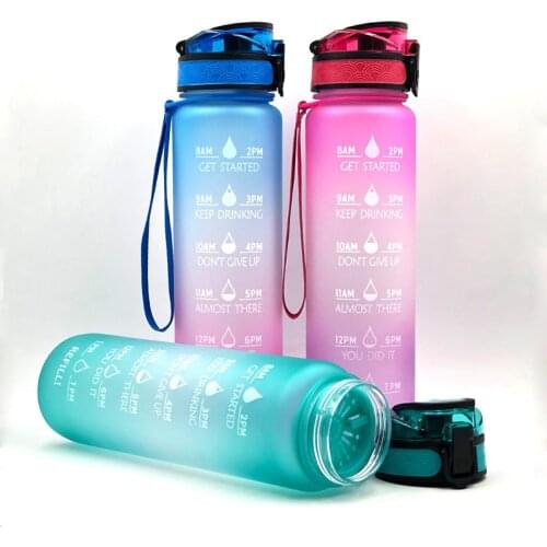Outdoor Fitness Sports Bottle With Bounce Cover Leak-proof Drop-proof Portable High capacity Mug Cycling Drinking Water Bottles