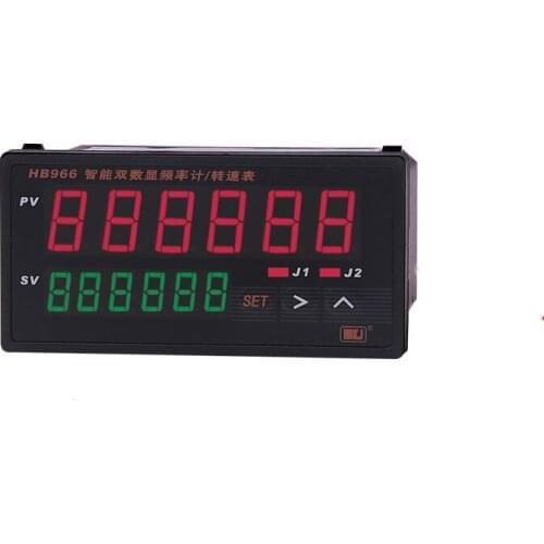 HB966 double digital display six digit frequency meter tachometer linear speedometer transmitting output communication output