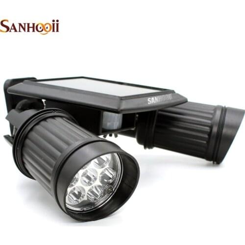 Outdoor LED Solar Power Rotatable PIR Motion Sensor Garden Yard Wall Spot Light Security Lamp Waterproof Spotlight