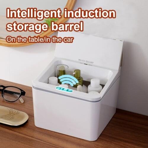 Smart Induction Desktop Trash Can Car Dustbin Bucket Garbage Bathroom for Kitchen Electric Trash Bin Paper Basket Storage Box