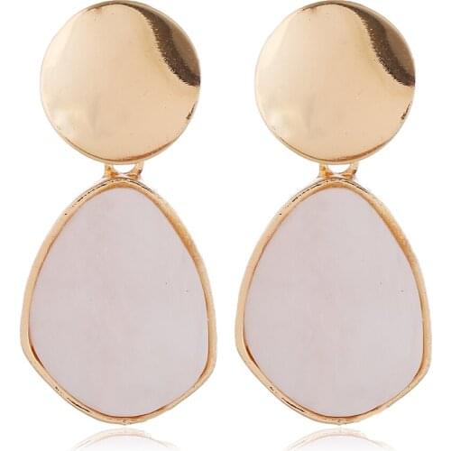 Vintage Earrings 2019 Geometric Shell Earrings For Women Girls BOHO Resin Drop Earrings Brincos Fashion Tortoise Jewelry