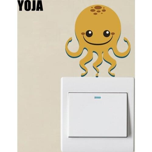 YOJA Cute Khaki Octopus Switch Sticker Wall Decal Decor Living Room Bedroom PVC Styling 11SS0282