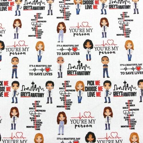 Health care Cartoon Print 100% cotton fabric tissue for sewing home dress mask DIY patchwork home textile for Needlework cloth