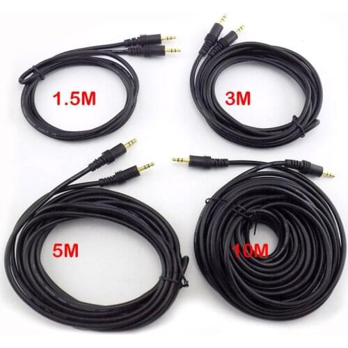 1.5/3/5/10M 3.5mm Male to Male Jack Audio Stereo Aux AV Extension Cable Cord fo Audio speaker TV Computer Laptop player W17