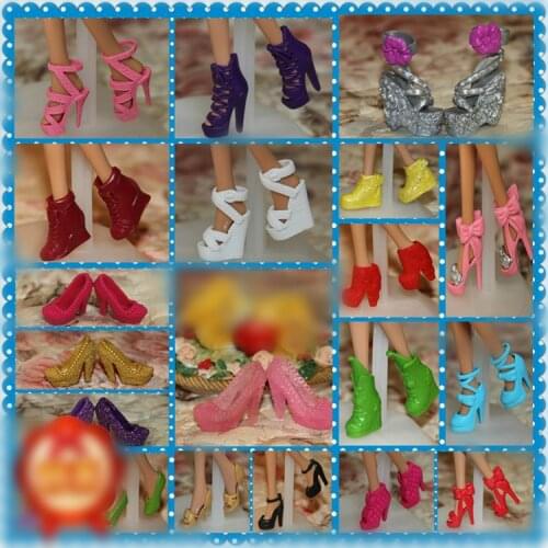 1/6 Doll Shoes Mix style High Heels Sandals Boots Colorful Assorted Shoes Accessories For Barbie Doll Baby Xmas DIY Toy