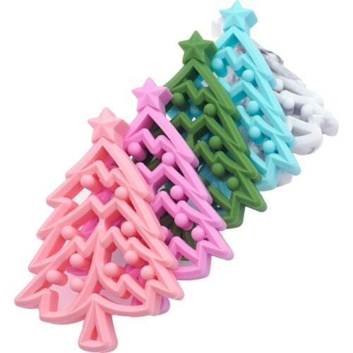 1pcs Baby Teether Silicone Christmas Gifts Tree For Pacifier Pendant Pacifier Chain Making Food Grade