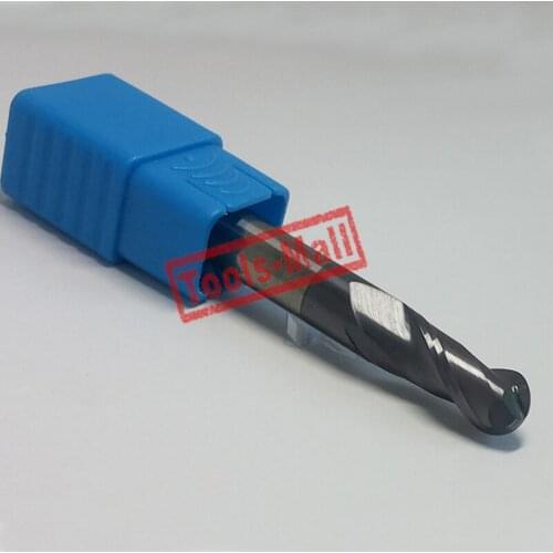 1pc radius=5mm 2 Flutes hrc55 R5*20*D10*75 solid carbide Ball nose End Mill CNC router bits tools Milling cutter