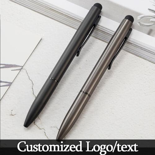 1 Pcs Luxury Multifunction Capacitive Touch Screen Stylus with Ball Point Escolar Metal Ballpoint Pens Customized Logo