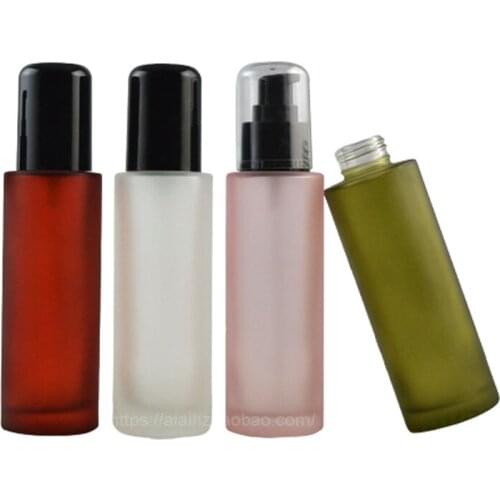 100ml Frosted Spraying Glass Bottle Colorful Press Pump Bottle Spray Atomizer Drop Liquid Pipette Bottles Empty 15pcs/lot