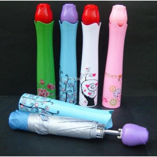 100pcs Perfume Umbrella Japanese Wine Bottle Umbrella Rose Vase Umbrellas Random Color Free Shipping