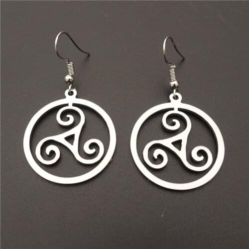 Teen Wolf Triskele Triskelion Allison Argent Stainless Steel Earrings Women Girls Wholesale Jewelry 12 Pairs / Lot