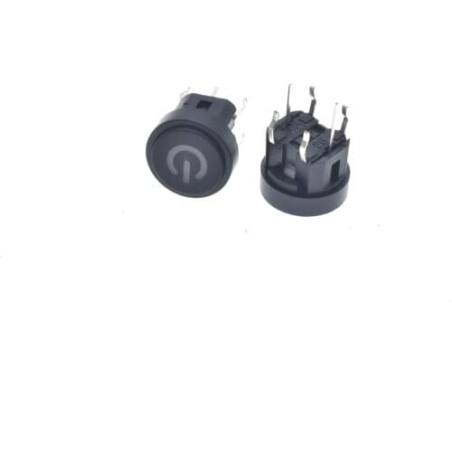 12V Power Symbol Momentary Latching Computer Case SPST Switches Push Button Switch Favorable Price