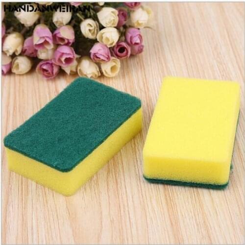 2PCS/LOTS Dishwashing Sponge Kitchen Household Double Sided Cleaning Sponge Block Magical Magic Scrub Bowl Sponge11*7*3cm