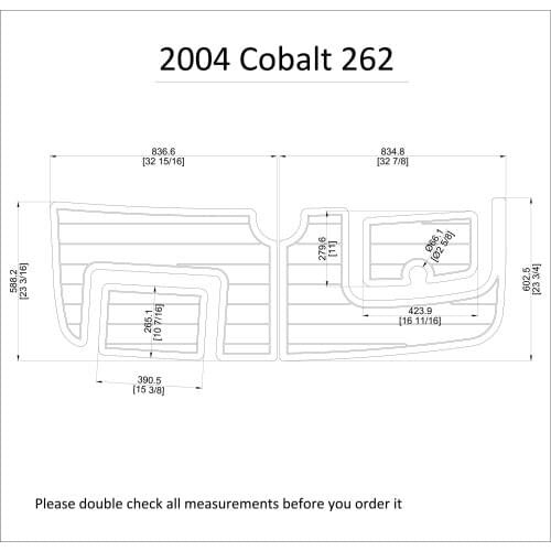2004 Cobalt 262 Swim Platform Pad Boat EVA Teak Decking 1/4" 6mm