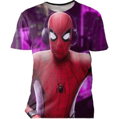 2021 Summer Fashion Short Sleeve T-shirt Spider 3D Printed Children Cute Boys Girls Fashion Casual Clothing Tee and Tops