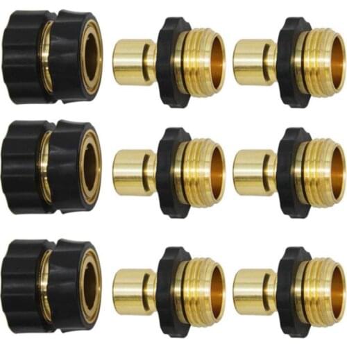 3/4 Inch Garden Hose Connector,Garden Hose Quick Connect Fittings, Male And Female Quick Release Garden Hose Connector