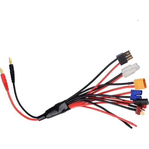 8 In1 Charger 4.0mm Banana Adapter Connector T Tamiya Futaba XT60 EC3 JST Wire Cable Lipo Battery RC Drone Imax B6 B6AC