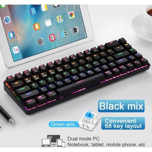 XM-RF68 Wireless Bluetooth Mechanical Keyboard 68 Keys Three-mode Bluetooth 2.4G Wired Keyboard for Mobile phone tablet notebook