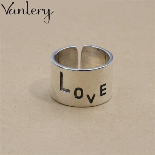 Bohemian Charm Boho LOVE Letter Rings For Women Lover Wedding Bridal Valentines Gifts Men Open Retro Antique Rings