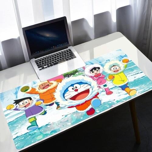 Large Office Computer Keyboard Desk Mat Doraemon Cortoon Mouse Pad Pc Gamer Gaming Accessories Mousepad Anime Kawaii Mouse Mats