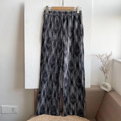 Pants Women Summer Wide Leg Trousers Pleated Tie Dye Casual Elastic High Waist Fashion Loose Harajuku All-match Streetwear Pant