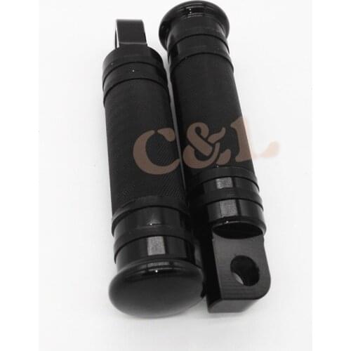 Motorcycle Black CNC Aluminum Foot Pegs Pedals Foot Rests Fits For Harley Touring Sportster V-Rod Fat Bob