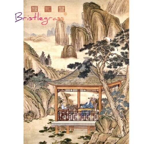 BRISTLEGRASS Wooden Jigsaw Puzzles 500 1000 Pieces Qianlong Emperor Castiglione Educational Toy Chinese Paintings Art Home Decor
