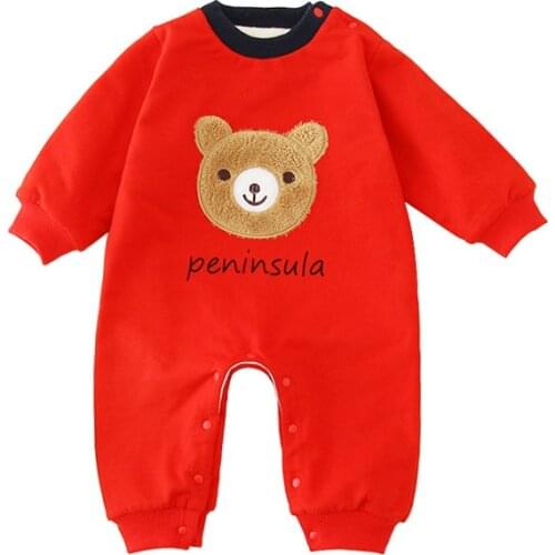 Baby Winter Clothing Cartoon Printed Newborn Baby Girls Boys Clothes Outfit Clothes For Kids Baby Onesie