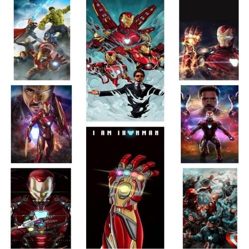 Disney Marvel Iron Man Infinite Gems DIY 5D Diamond Painting Cross Stitch Embroidery Dill Full Mosaic Home Wall Decoration Gift