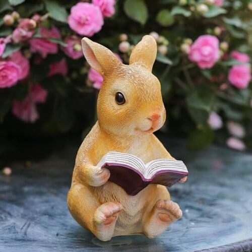 Garden Decoration Outdoor Resin Animal Ornaments Rabbit Hedgehog Sculpture Statue Home Balcony Yard Garden Decor Figures Crafts