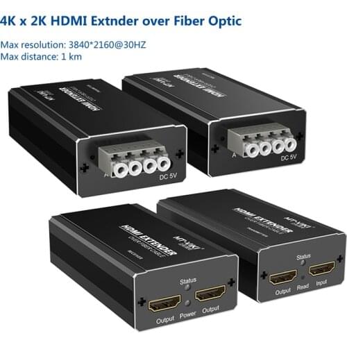 MT-Viki 1km HDMI Extender over Optic Fiber 4Kx2K 1080p Video Audio Transmitter Receiver One Pair MT-ED07